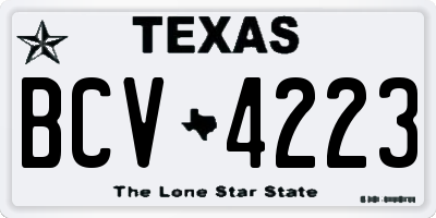 TX license plate BCV4223