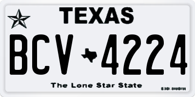 TX license plate BCV4224