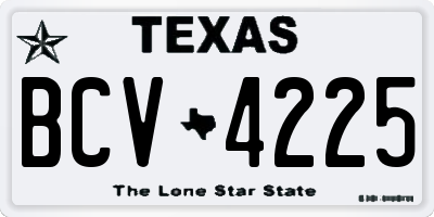 TX license plate BCV4225