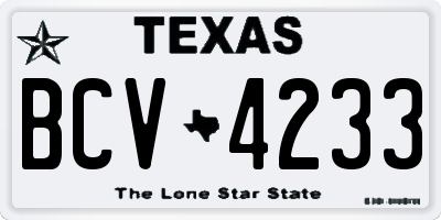 TX license plate BCV4233