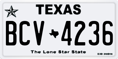 TX license plate BCV4236