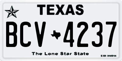 TX license plate BCV4237