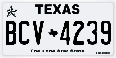 TX license plate BCV4239