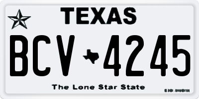 TX license plate BCV4245