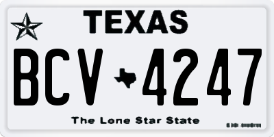 TX license plate BCV4247