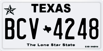 TX license plate BCV4248