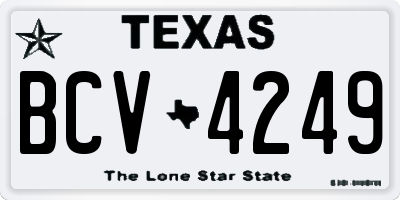 TX license plate BCV4249