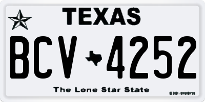 TX license plate BCV4252