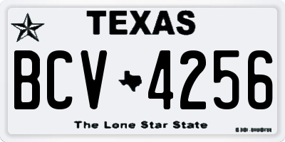 TX license plate BCV4256
