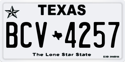 TX license plate BCV4257