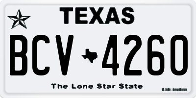 TX license plate BCV4260