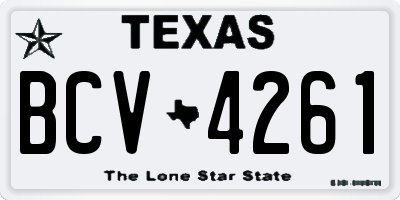 TX license plate BCV4261