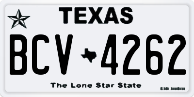 TX license plate BCV4262
