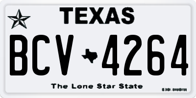 TX license plate BCV4264