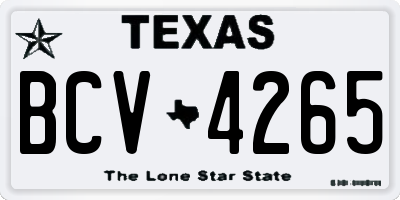 TX license plate BCV4265