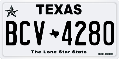 TX license plate BCV4280
