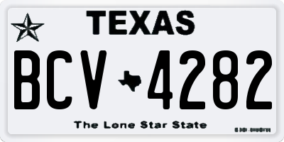 TX license plate BCV4282