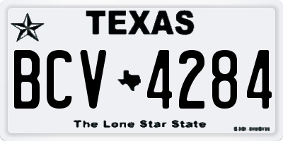 TX license plate BCV4284