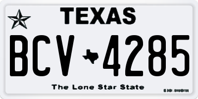 TX license plate BCV4285
