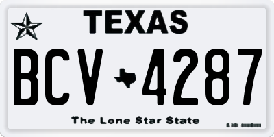 TX license plate BCV4287