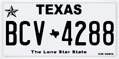 TX license plate BCV4288