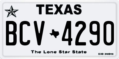TX license plate BCV4290
