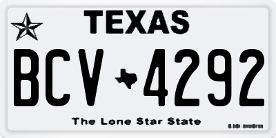 TX license plate BCV4292