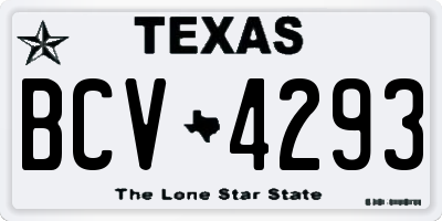 TX license plate BCV4293