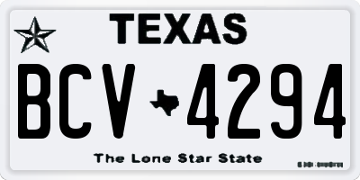 TX license plate BCV4294
