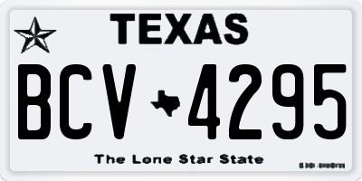 TX license plate BCV4295