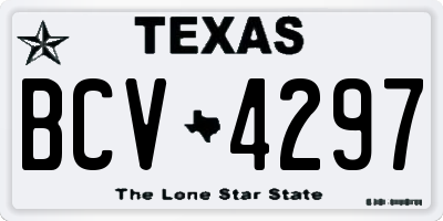 TX license plate BCV4297