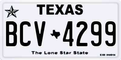 TX license plate BCV4299