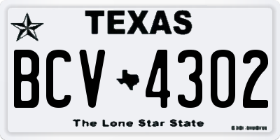 TX license plate BCV4302