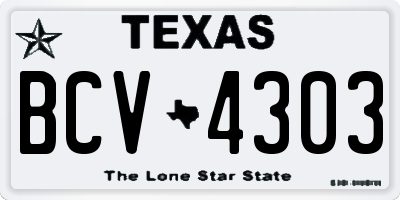 TX license plate BCV4303