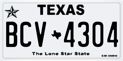 TX license plate BCV4304