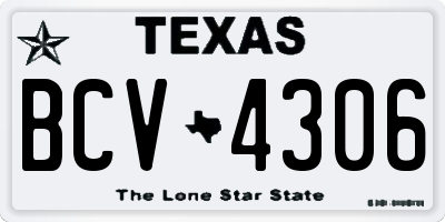 TX license plate BCV4306