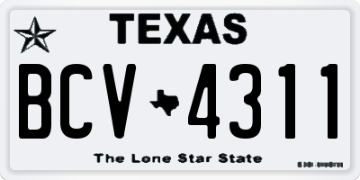 TX license plate BCV4311
