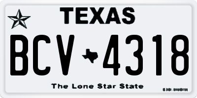 TX license plate BCV4318