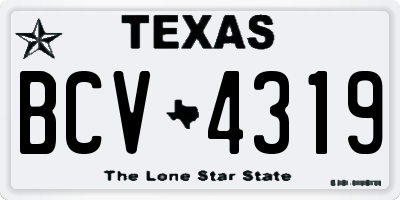 TX license plate BCV4319