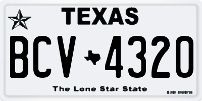 TX license plate BCV4320
