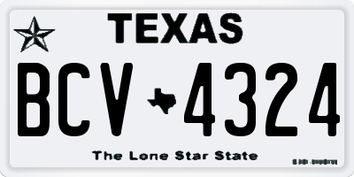 TX license plate BCV4324