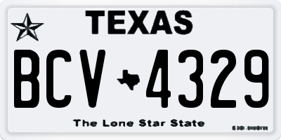 TX license plate BCV4329