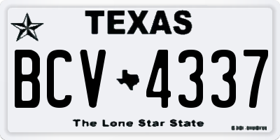 TX license plate BCV4337
