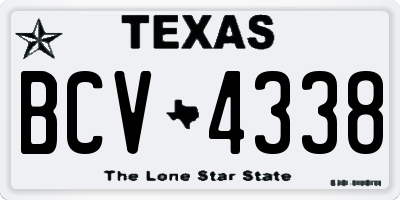 TX license plate BCV4338