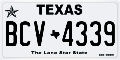 TX license plate BCV4339