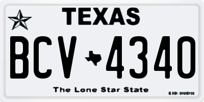 TX license plate BCV4340