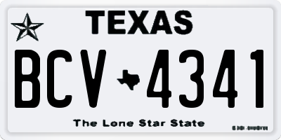 TX license plate BCV4341