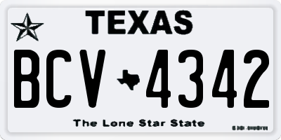 TX license plate BCV4342