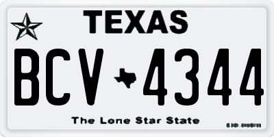 TX license plate BCV4344
