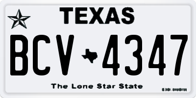 TX license plate BCV4347